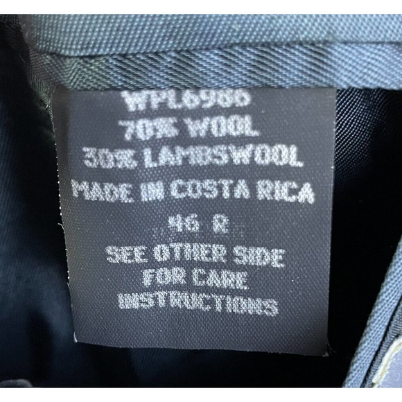 Lord Taylor Hart Marx Sport Coat Blazer Mens 46R Blue Herringbone Tweed Wool - Picture 7 of 9